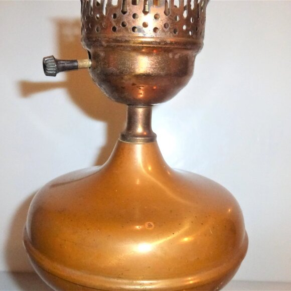 bsm - Vintage COPPER LAMP w/ FLUTE Vintage Electric Copper Light Oil Lamp Style - Picture 2 of 6
